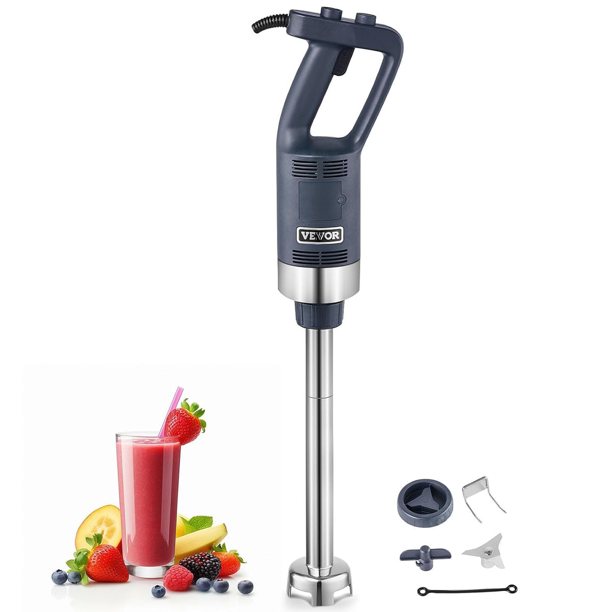 VEVOR Blender, 500 W – 406 mm, 220 V, Srebrny, stal nierdzewna – ręczny, Mieszacz, przenośny, profesjonalny