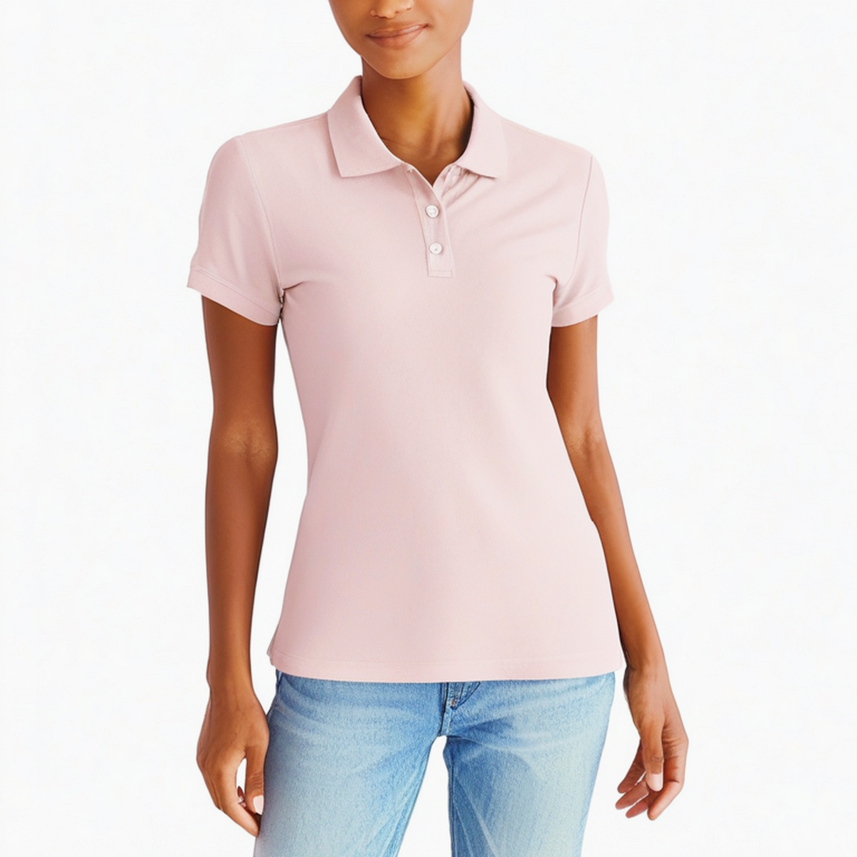 Damen Poloshirt Größe S aus Textil in Rosa mit Kurzarm