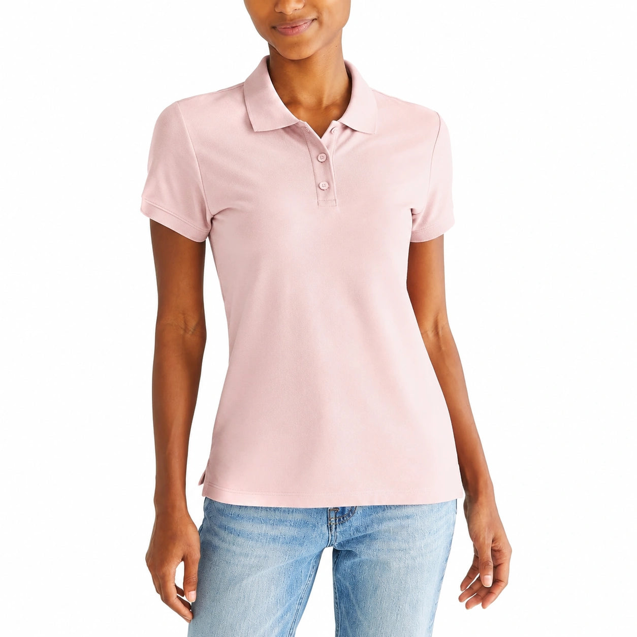 Damen Poloshirt Größe S aus Textil in Rosa mit Kurzarm