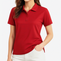 Damen Poloshirt Größe S Rot mit Piqué-Struktur Kurzarm