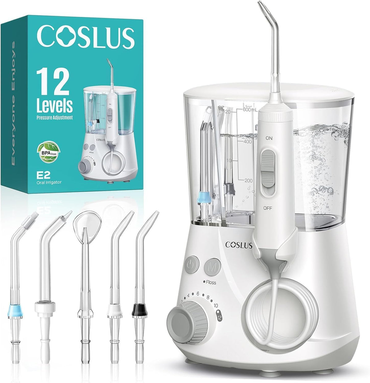 Nawadniane i napędzane wodorem COSLUS, 600 ml, Czarny, Ultra Profesjonalny hydropulent dentystyczny – elektryczny hydropulent dentystyczny