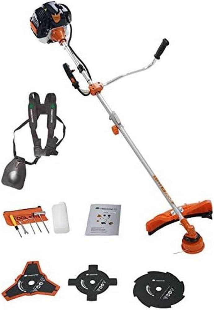 Kosy spalinowe i trymery TIMBERPRO – 2 W, 52 cm, 700 ml, Pomarańczowy/Czarny/Srebrny – 2 w 1, Kosiarka spalinowa 2 w 1, 52 ccm