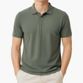Herren Poloshirt L Olivgrün Kurzarm Freizeit Klassisch