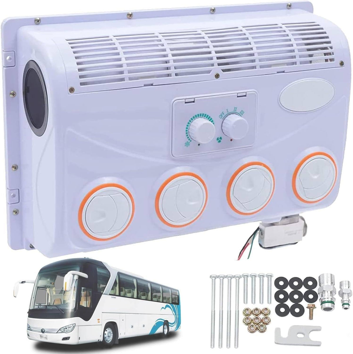Klimatyzator JIANGSS, V/24, 12 V – 80 W, 13,8 cm, Biały, Kemping – Elektryczne y CC V/24