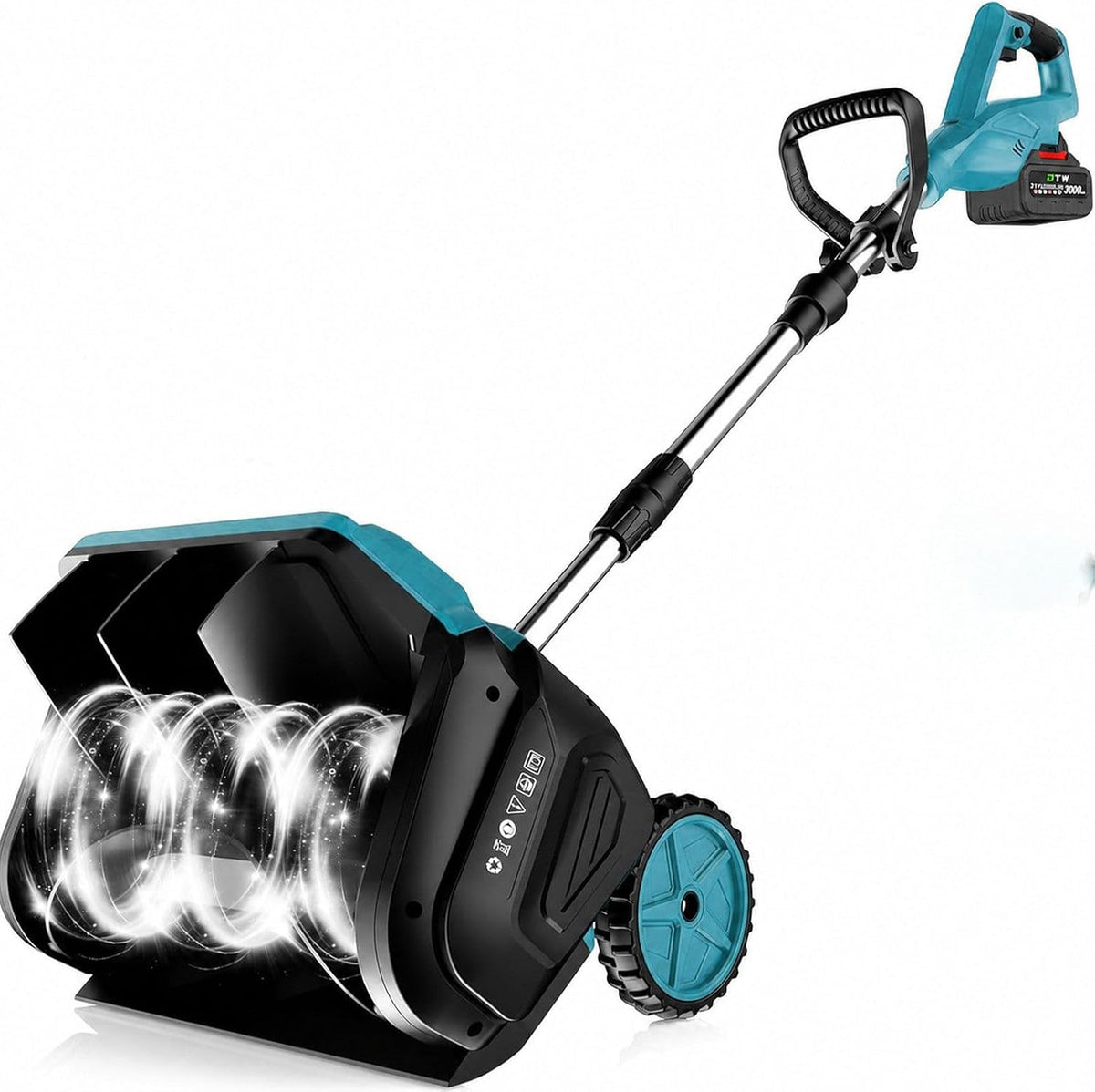 Snowhutting GLWABOMARS, 800 W, 21 V, 1100 × 520 × 1100 mm – Czarny, praca bezprzewodowa, bezprzewodowy, do chodników