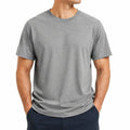 Herren T-Shirt M Grau Kurzarm Rundhals Freizeit