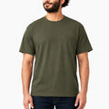 Herren T-Shirt Größe L Olivgrün mit Brusttasche Kurzarm