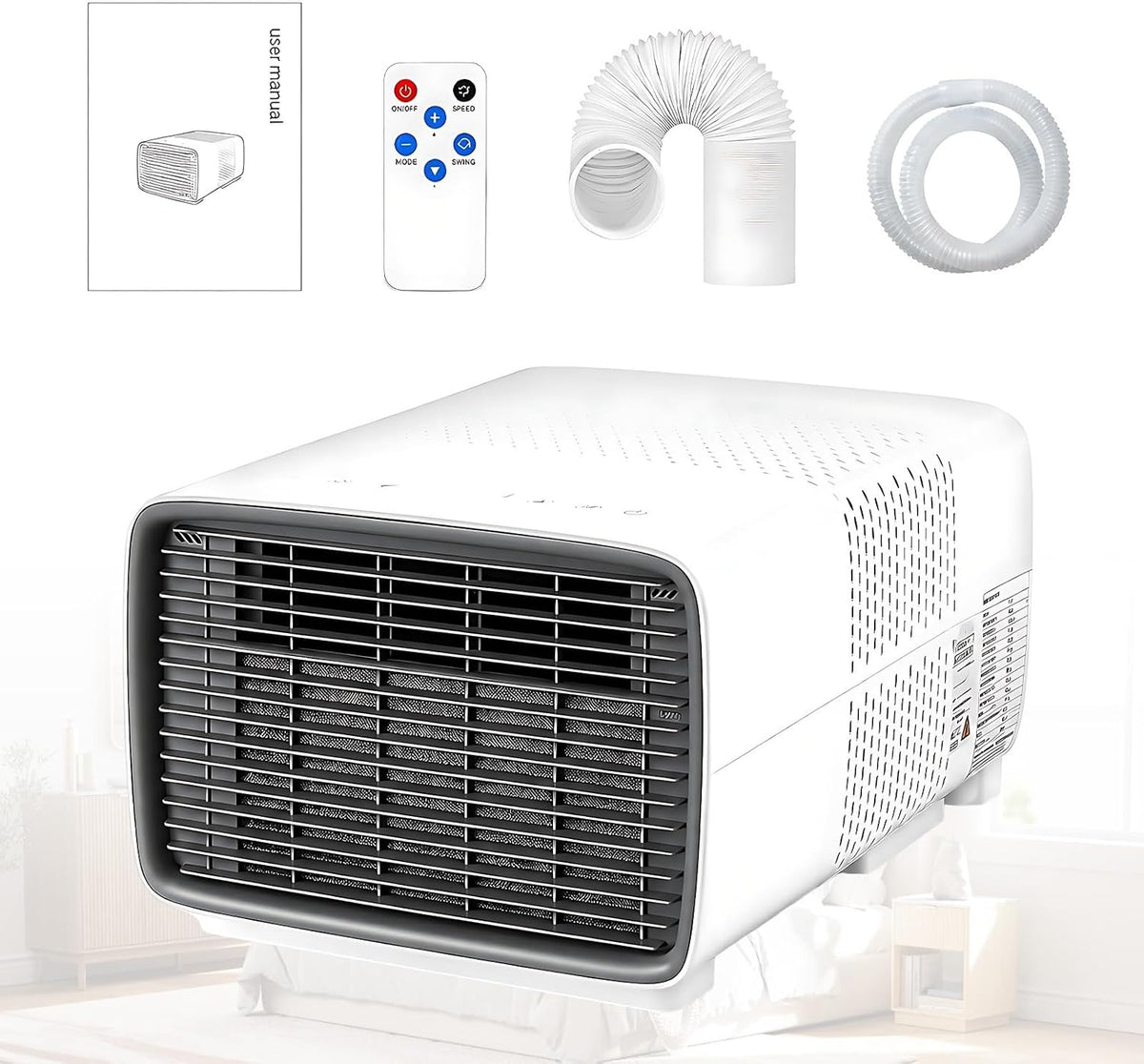 Klimatyzator przenośny Acentesoft, klimatyzator mobilny, 2700 BTU, 9 KG – Biały, Klimatyzator, Przenośne