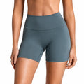 Damen Radlerhose Größe S aus elastischem Textilgewebe in Graublau mit hohem Bund für Sport und Freizeit