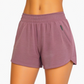 Damen Sportshorts Größe M aus Textilgewebe Altrosa mit Reißverschlusstasche