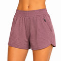 Damen Sportshorts Größe M aus Textilgewebe Altrosa mit Reißverschlusstasche