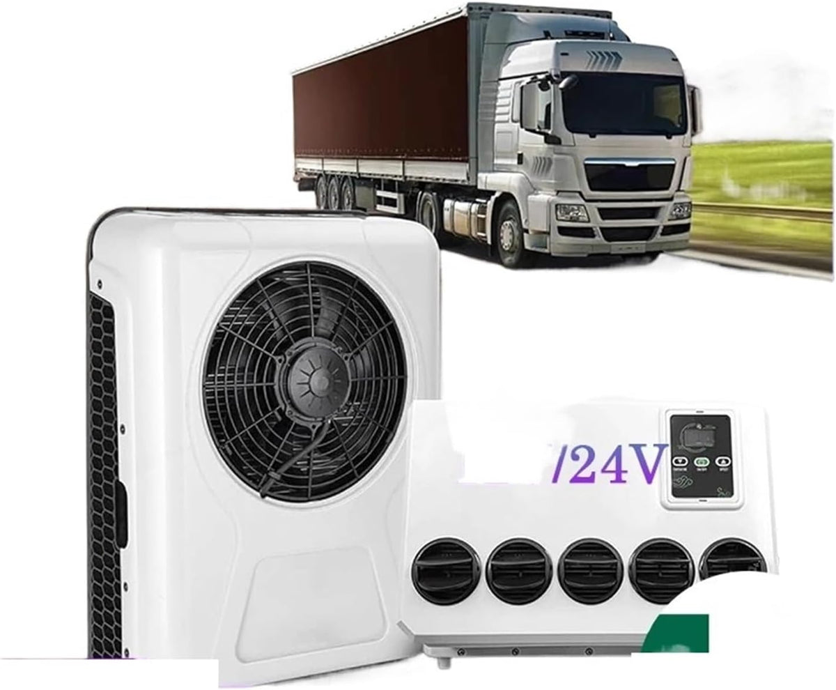 MOOILKO Klimatyzator – V/24, 12 V, 12000 BTU, 490 x 210 mm – Czerwony, split, Elektryczny parkowania rozdziela 12000 BTU, 12 V Czerwony – pickup