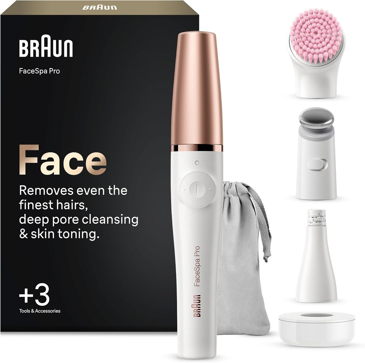 Pilatory i akcesoria Braun, Brązowy / Biały, Bronze i biały, Epilator elektryczny Woman FaceSpa Pro 912