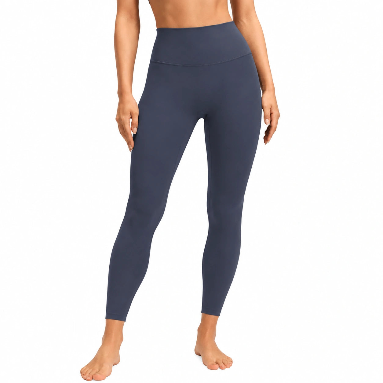 Damen Leggings S dunkelblau elastisch für Sport mit hohem Bund
