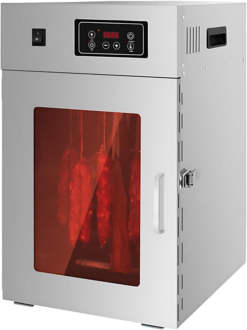 Acentesoft Suszarka do żywności, 800 W, 34 × 40 × 54 cm, 110 V – Srebrny, stal nierdzewna, Suszarka, odwodniona żywność – do suszenia mięsa
