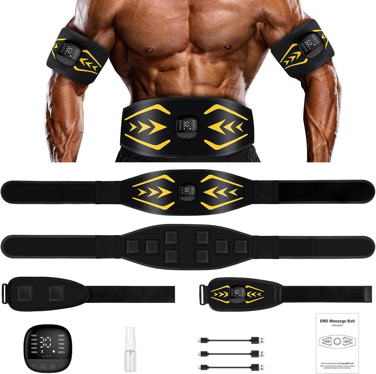 Relassy Elektrostymulatory, Czarny, trener Abdos Biceps