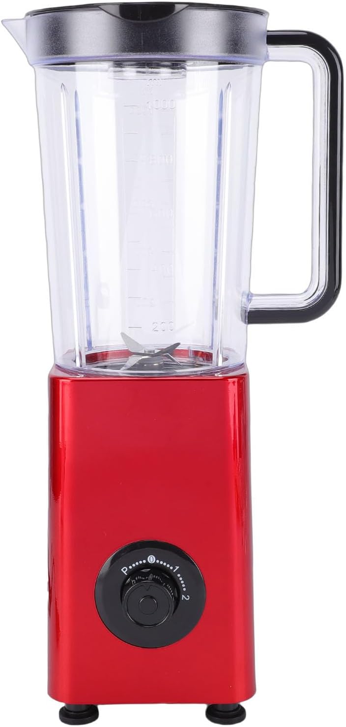 Blender Haofy, 300 W – 1000 Ml, 34 x 16,3 x 13 cm, Srebrny / Czerwony, stal nierdzewna – kielichowy, W 1000 Robot, 2 Speedy