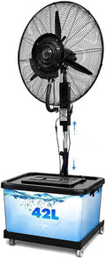 Wentylator stojący, 75 cm, 42 l – Biały, Wentylator 75 cm / 29, 3 prędkości regulowane 75 cm/29.5in, na zewnątrz – kółka poruszające się, przemysłowe