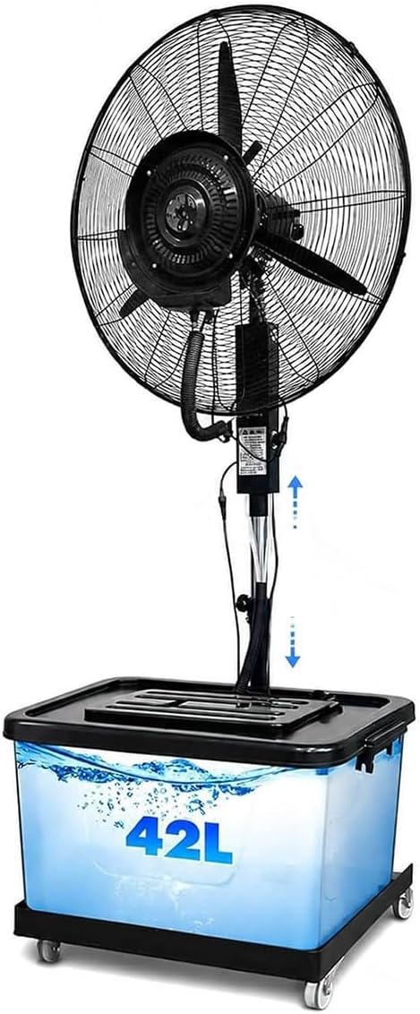 Wentylator stojący, 75 cm, 42 l – Biały, Wentylator 75 cm / 29, 3 prędkości regulowane 75 cm/29.5in, na zewnątrz – kółka poruszające się, przemysłowe