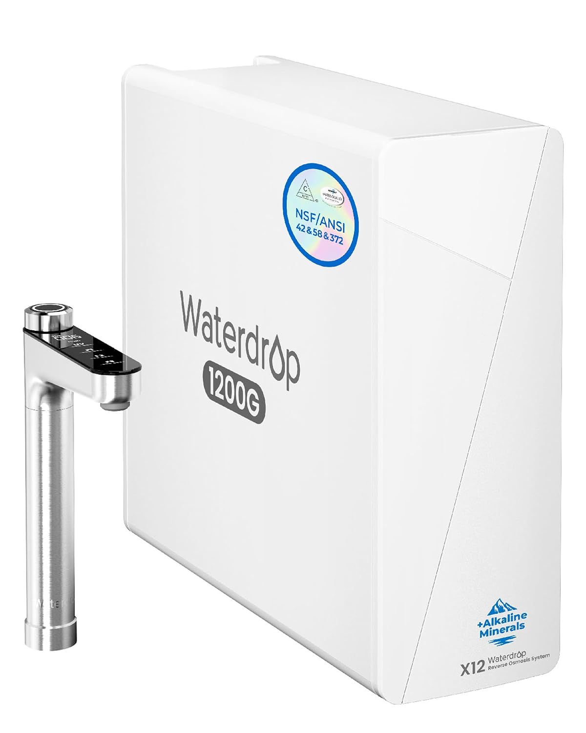 Filtr do wody Waterdrop, system filtracji wody, X12, Czarny – X12 1200 GPD, System Alkaliny z Osmozą Inverse Inverse z pH minerałów +