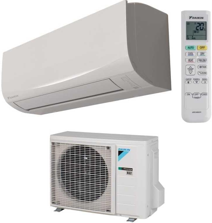Klimatyzator Daikin – FTXC35E, 770 x 286 x 225 mm, 8 kg, 12000 BTU – Biały, Wi-Fi, split, FTXC35E RXC35E – Aplikacja, Inverter