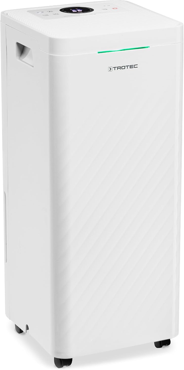 TROTEC Osuszacz powietrza, 24 litry – 50 m, 2 W, Biały, timer – 2 w 1, elektryczny TTK 64 HEPA, wydajność 24 litry/dzień, powierzchnia 50 m2 / 125 m3
