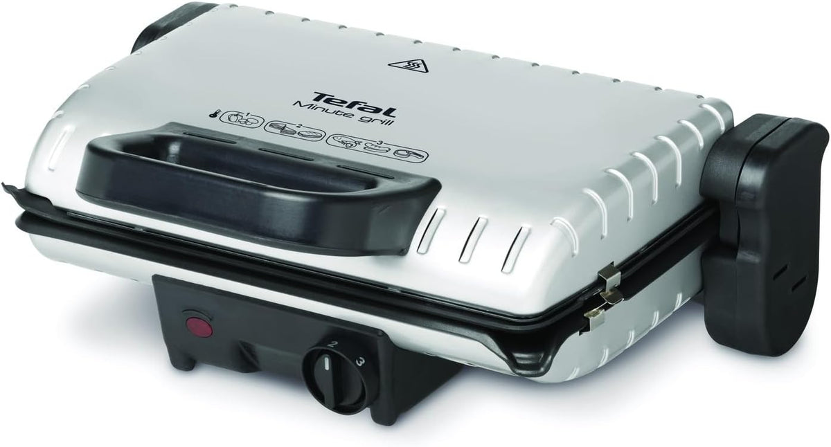 Tefal Grill – GC2050, 1600 W, Srebrny/Czarny, GC2050 Minute, elektryczny – 2 tryby owania, 3 pozycje termostatu, moc 1600 W