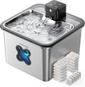 Fontanny FEELNEEDY – 3.2 l, Srebrny, stal nierdzewna, praca bezprzewodowa – 4000 mAh Bateria, Filtr, bezprzewodowy