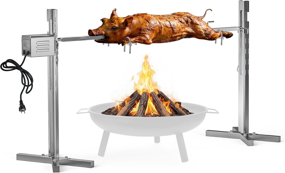 Grill onlyfire, 15 W, 60 kg – 60 cm, Czarny, stal nierdzewna, regulowana wysokość – profesjonalny, dla Mechoui 60 kg