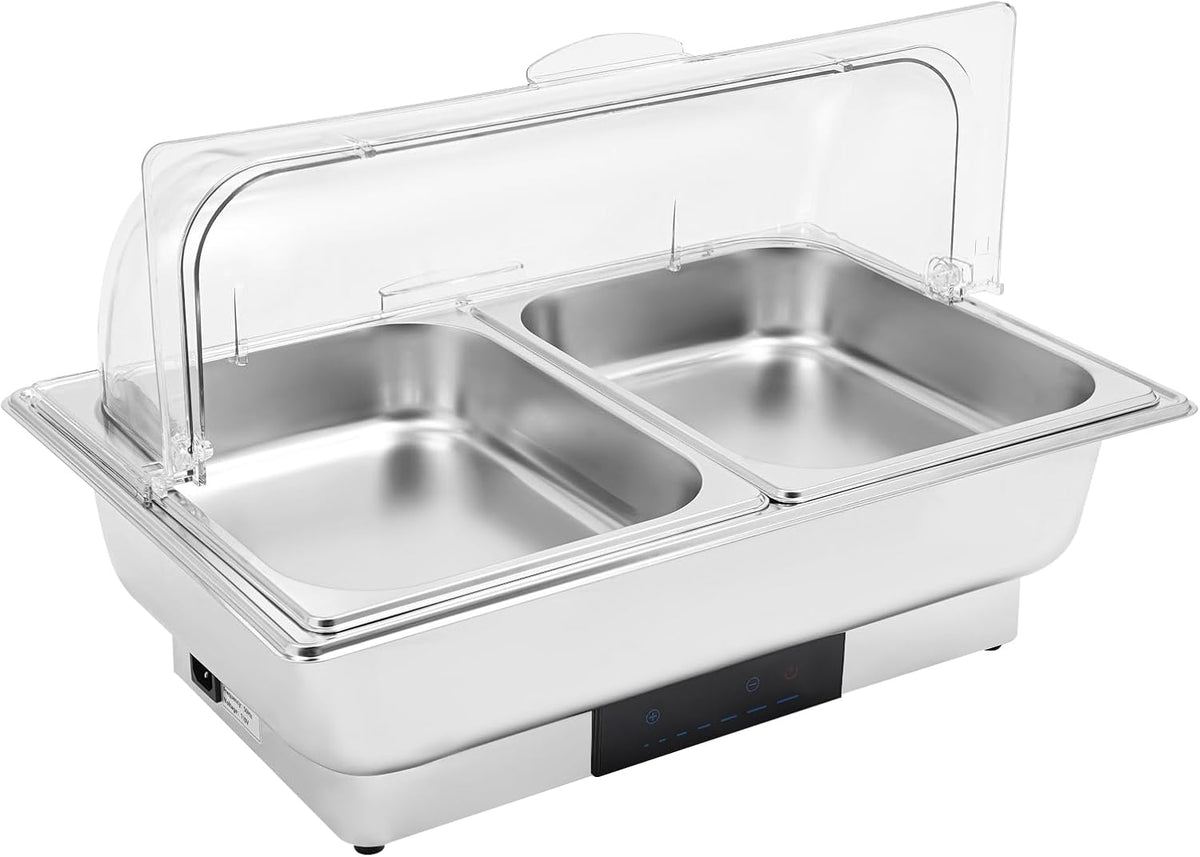 Kredens PurpleMinder – 15 l, 600 W, 33 x 27 x 6,5 cm, Czarny – stal nierdzewna, oświetlenie LED, Bufet wanna, regulacja temperatury 95- 194 ° F
