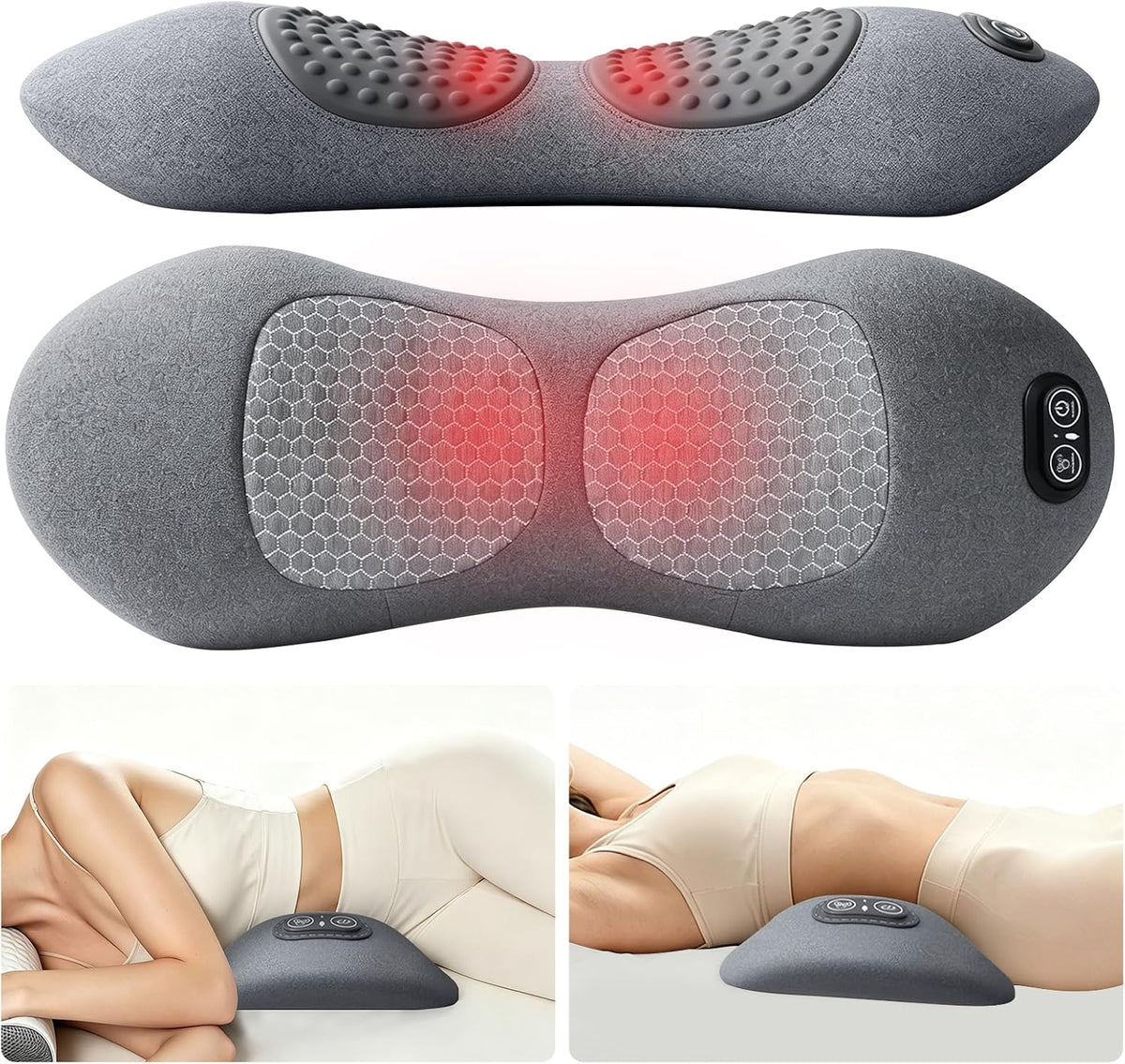 Poduszki do masażu elektryczne WingFly, 3 W – 8 cm, Czarny, 3 w 1, Elektryczny grzejnik – masaż 3 W 1
