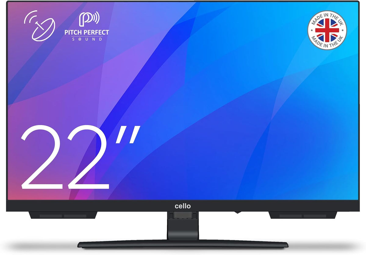 Telewizor Smart TV Cello, C2224SH, 22 cali – Czarny, oświetlenie LED, USB, pilot zdalnego sterowania – do małych pomieszczeń Made in Europe 2024