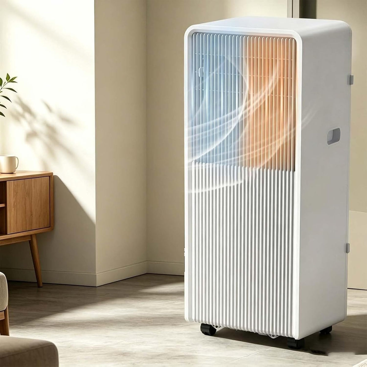 Klimatyzator przenośny LCAIHONG, klimatyzator mobilny – 5000 BTU, 10 m, Biały, Wi-Fi – Klimatyzator, Przenośne, Inwerter