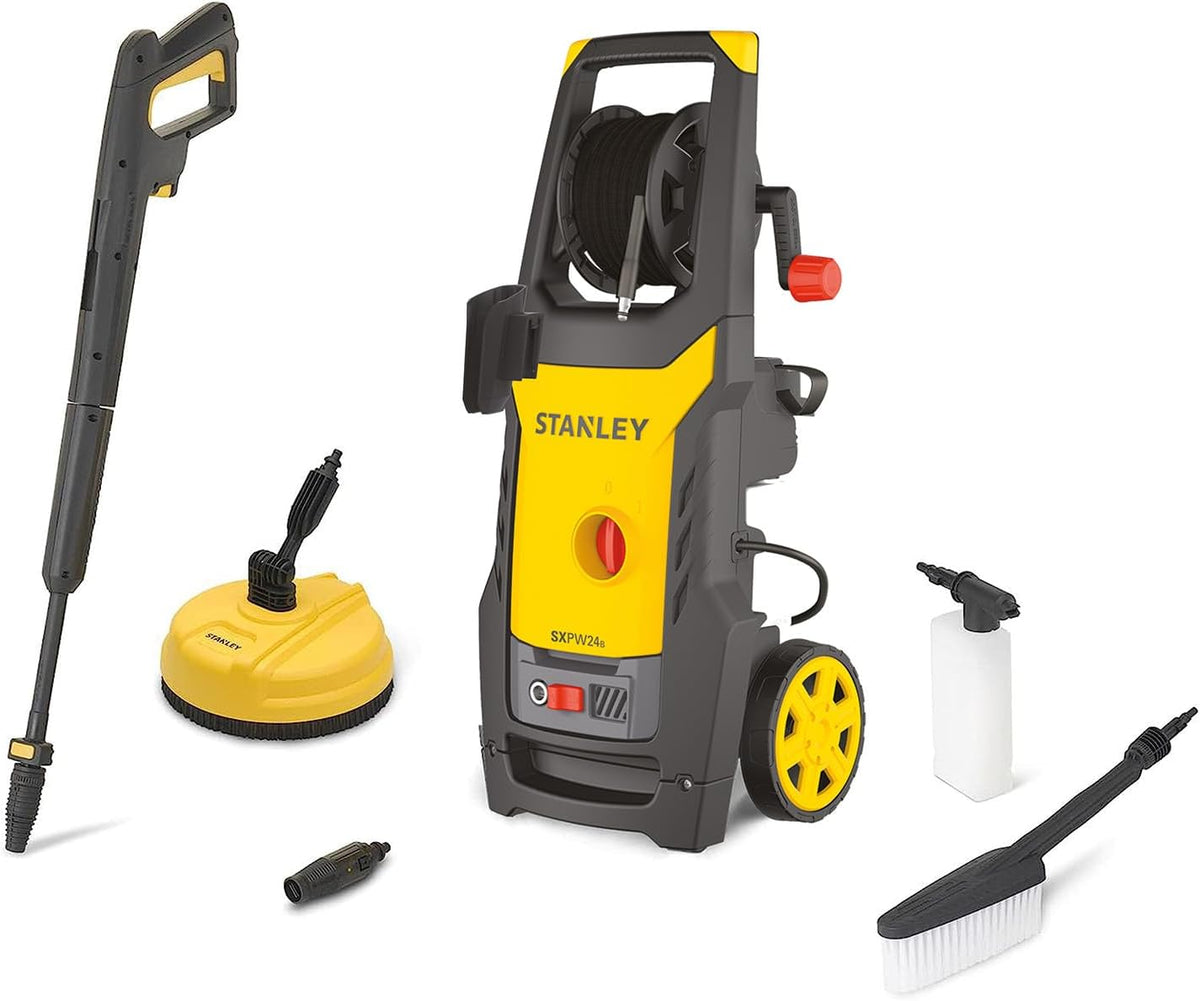 Myjka ciśnieniowa STANLEY, myjka wysokociśnieniowa, SXPW24BX – 2400 W, 170 Bar, 500 l, Czarny – Wysokie ciśnienie czyszczące, do użytku na zewnątrz