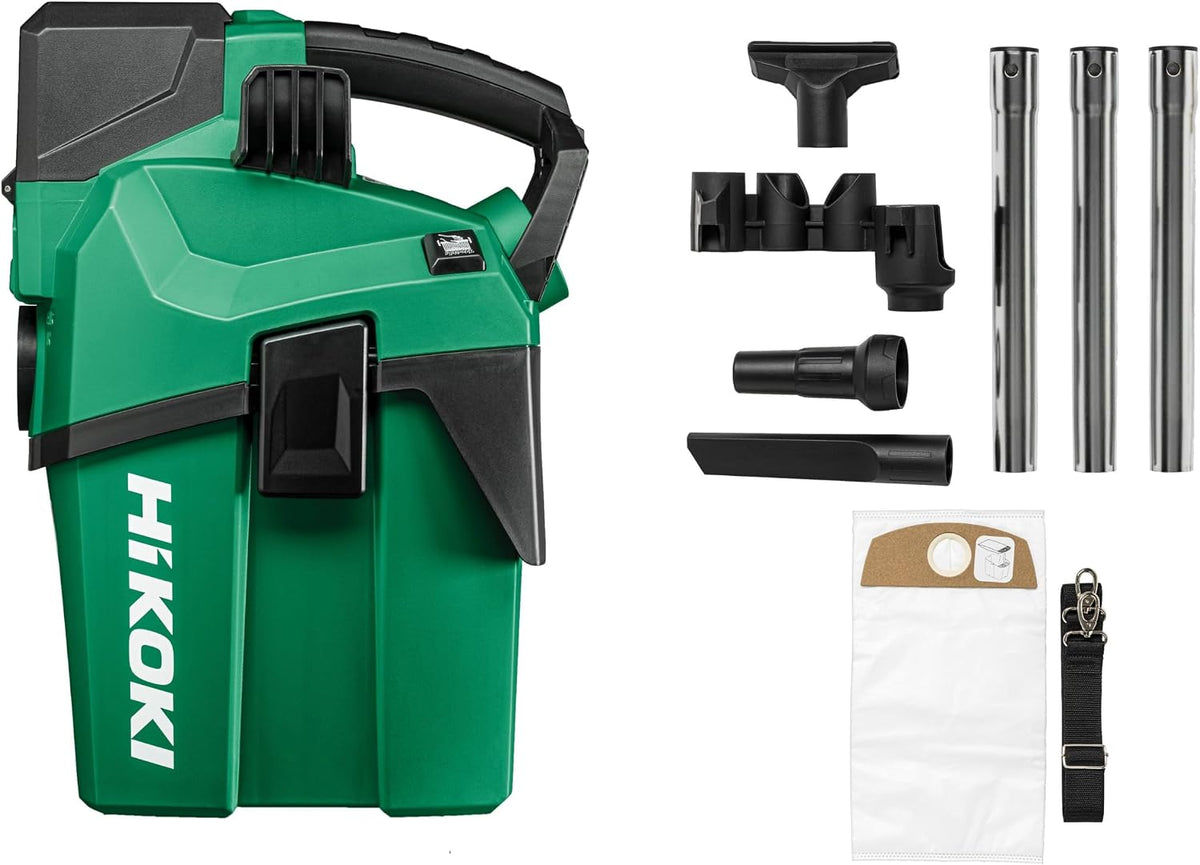 Odkurzacz HIKOKI – 35 l, 18 V, 3.8 Kg, Czarny – ręczny, 35 l / s, klasa energetyczna E 35 l/s