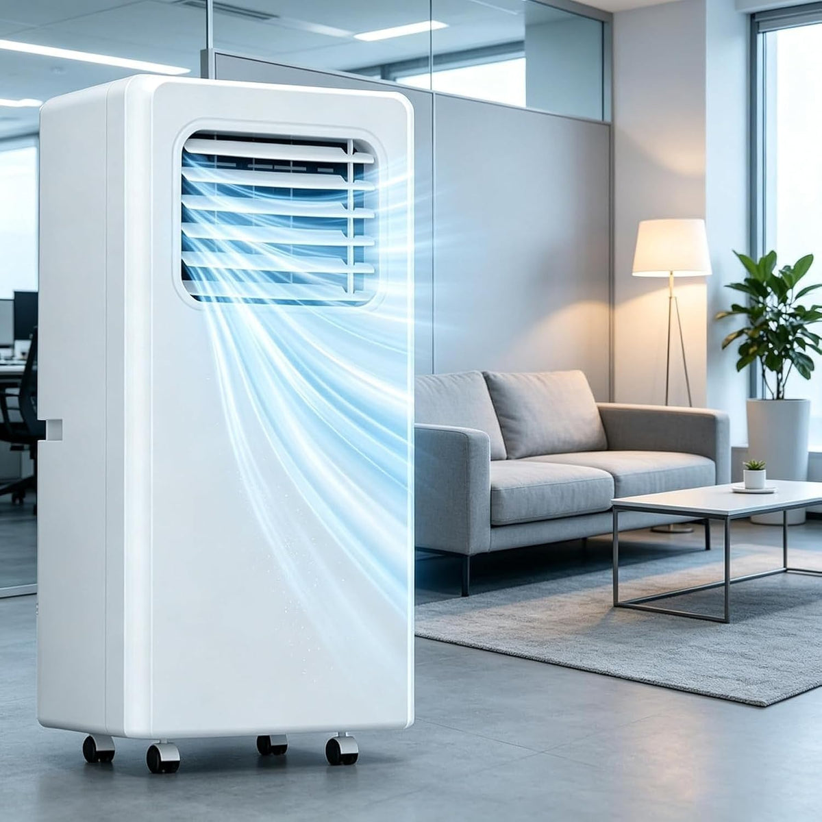 PSHCEE Klimatyzator przenośny, klimatyzator mobilny, 40 m, Biały – Klimatyzator, przenośne, Szybkie chłodzenie do pokoju do 40 m2
