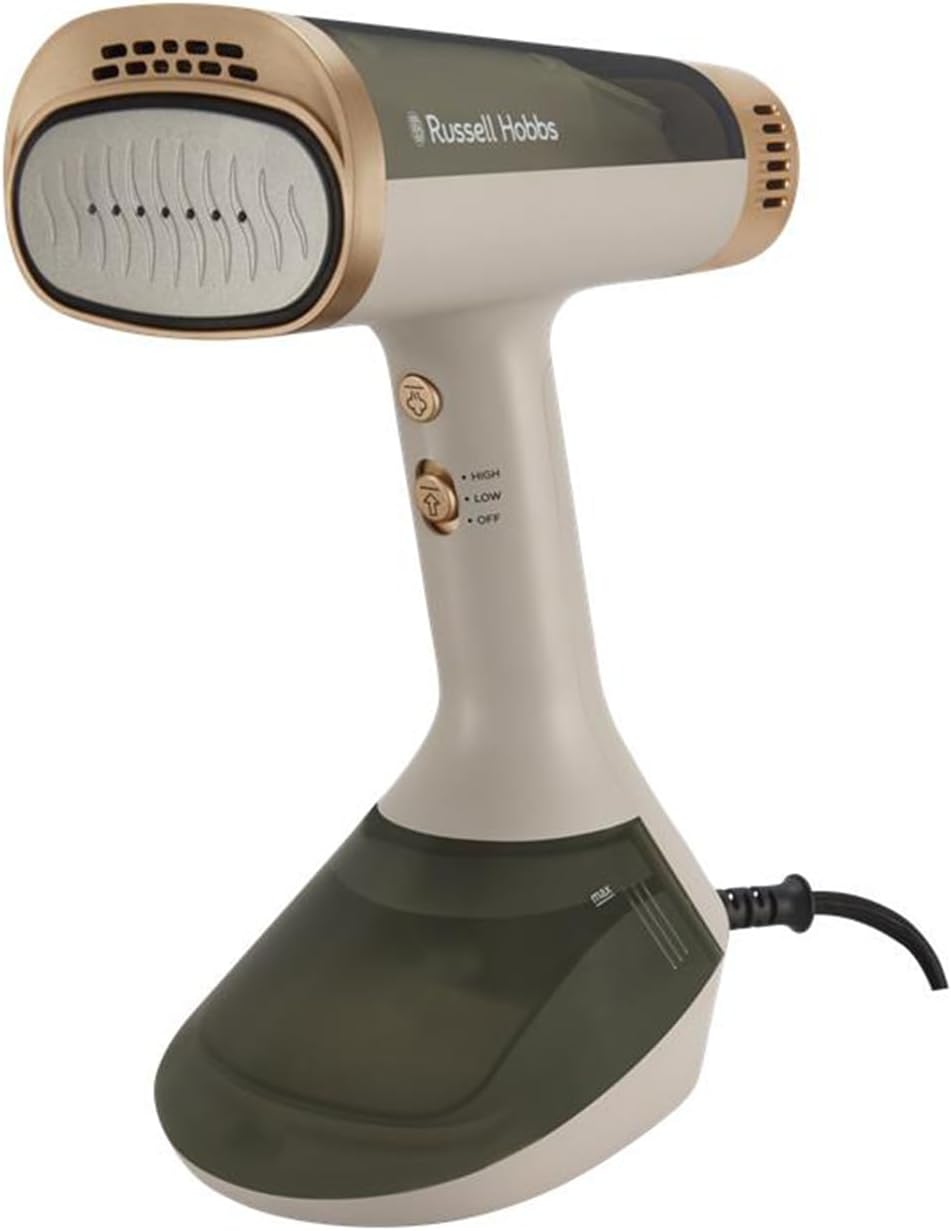 Parownice do ubrań Russell Hobbs, 200 ml, 1500 W, Czarny – parownica do ubrań, Russia Hobbsa płyta ceramiczna, owinięte ręcznie, 3 tryby parowe /