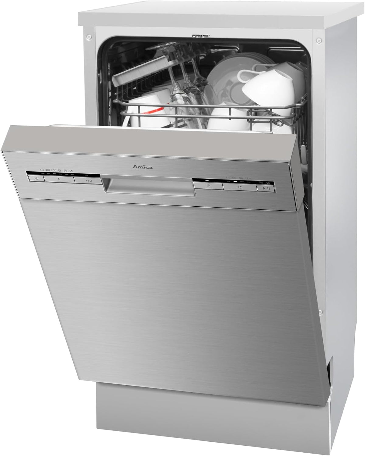 Amica Zmywarka – 44 dB, Srebrny, Dishwash, klasa energetyczna D – built- in, 10 mg, 6 Progr