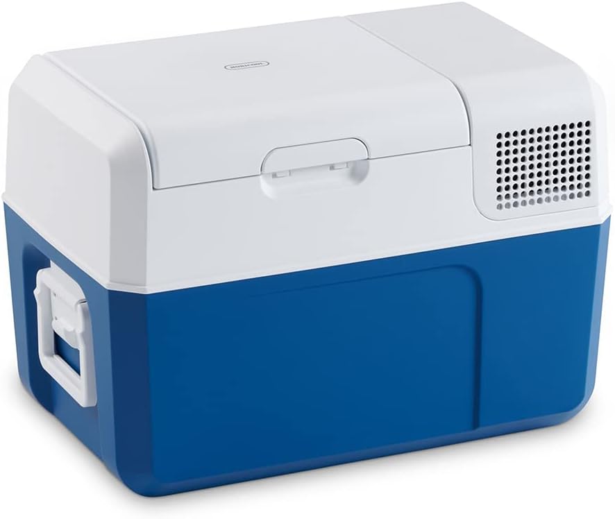 Lodówka Mobicool, MCF32 – 32 L, 24 V, Biały/Niebieski, oświetlenie LED – kompresor, MCF32 AC/DC kompresorowa 32L, 12/24V i 220–240V