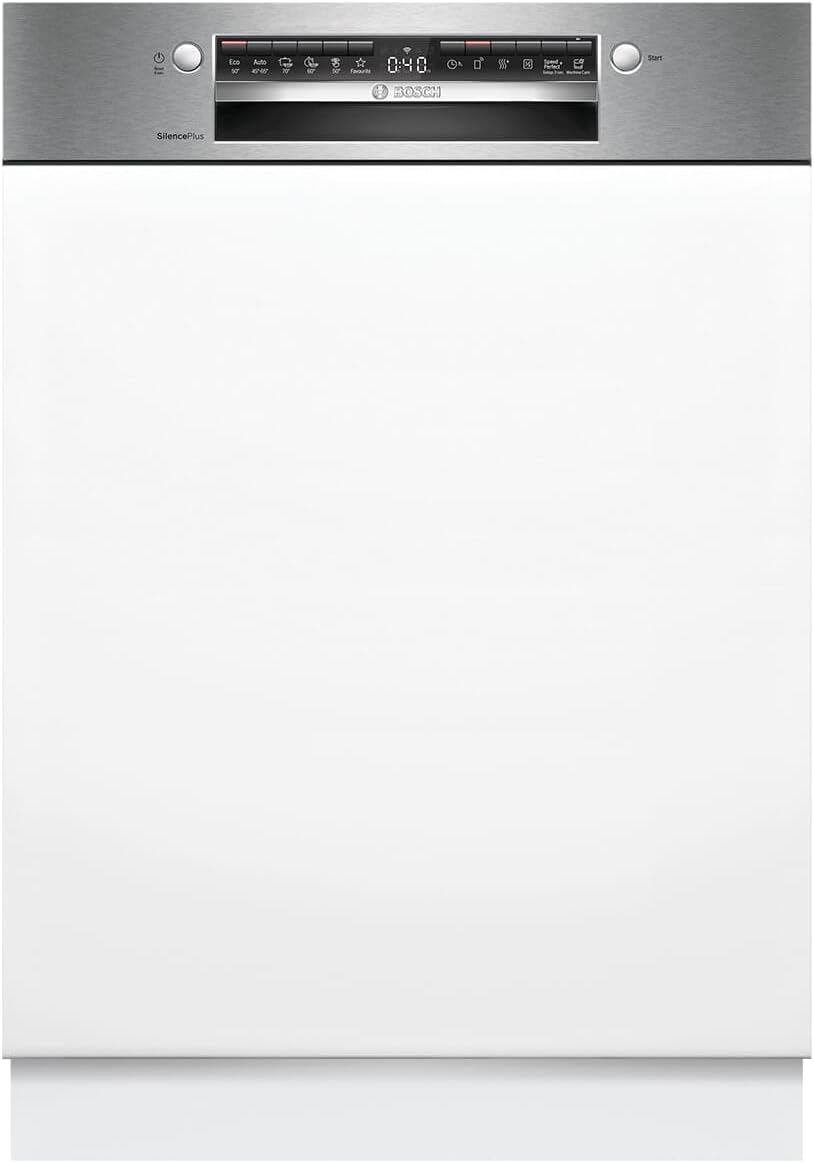 Zmywarka Bosch – SMI4EAS28E, 60 cm, 9 litrów, 42 dB – Biały/Srebrny, stal nierdzewna, składana konstrukcja, Wi-Fi – samoczyszczenie, Seria 4