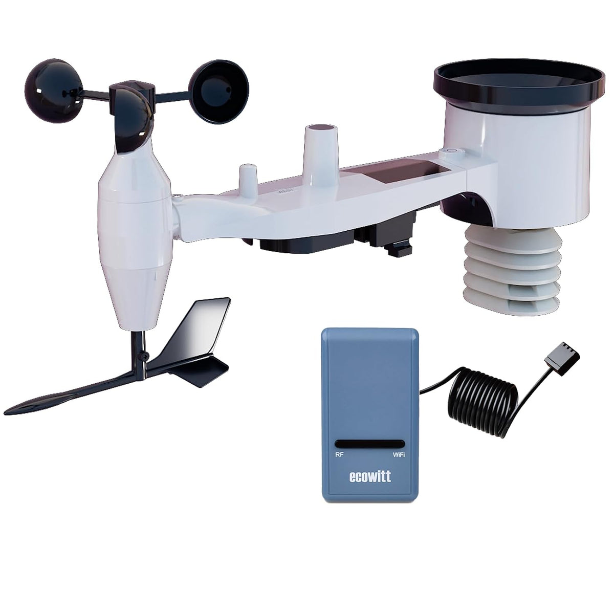 Stacje meteorologiczne i barometry ECOWITT, WS69, 7 W – 100 m, Czarny, praca bezprzewodowa, WS69 GW1100 Station – czujnik