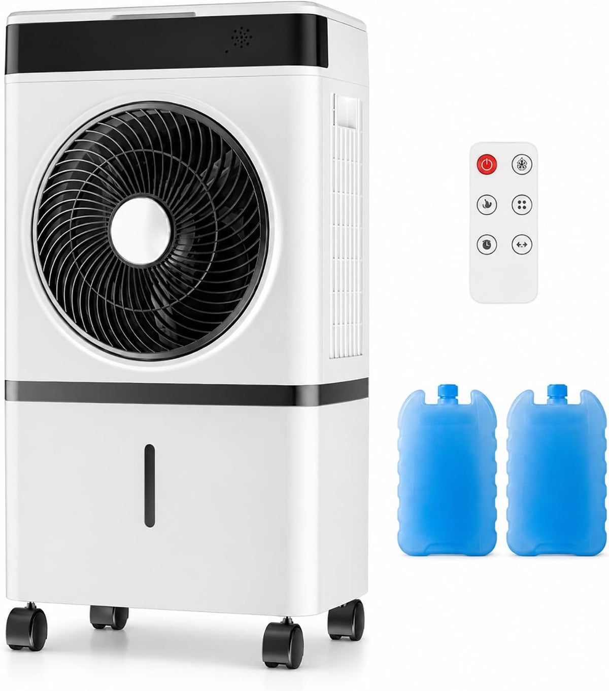 Klimatyzery ewaporacyjne, CM/14, 35 x 24 x 65 CM – 40 W, 14 l, Biały, pilot zdalnego sterowania – Odświeżacz powietrza CM / 14, przenośny, dotykowy