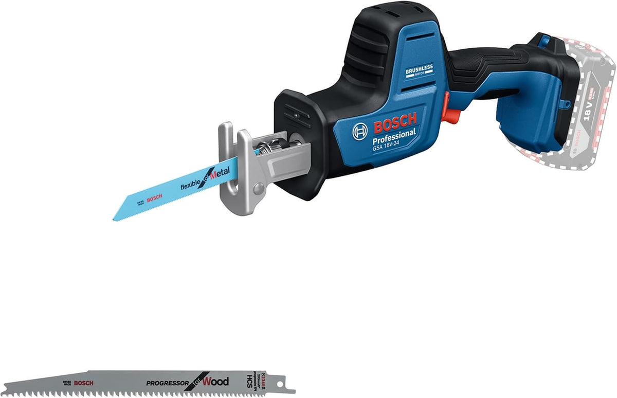 Piły posuwno-zwrotne Bosch Professional, S922EF, 18 V – Niebieski/Szary/Czarny, oświetlenie LED, S2345X)