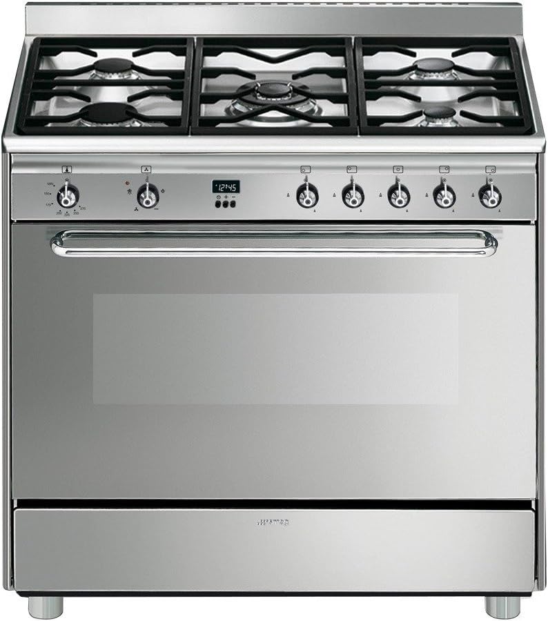 Smeg Płyta grzewcza, SCD90GVX, Srebrny, stal nierdzewna – piekarnik do zabudowy, obrotowy, przód, Elektroniczny