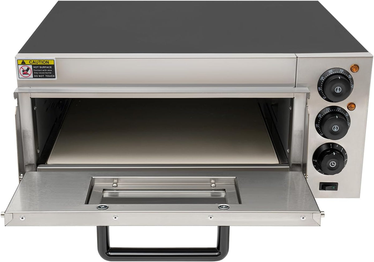 Piec do pizzy Loobiiny – 2000 W, 57 x 47,5 x 27,5 cm, 20 l, Srebrny – stal nierdzewna, Elektryczny, piekarnik do pizzy