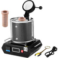 VEVOR Maszyny do topienia, 1350 W – 1 kg, 3,8 x 11,5 cm, Srebrny, Piekarnik elektryczny – Maksymalna temperatura 1150°C, Krezet ceramiczny 1 kg