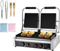 VEVOR Grill, 48.5x23 cm, 3600 W, 23.0 kg – Srebrny, stal nierdzewna, elektryczny, Press – panini i croque- monsieur, 2 strefy temperatur