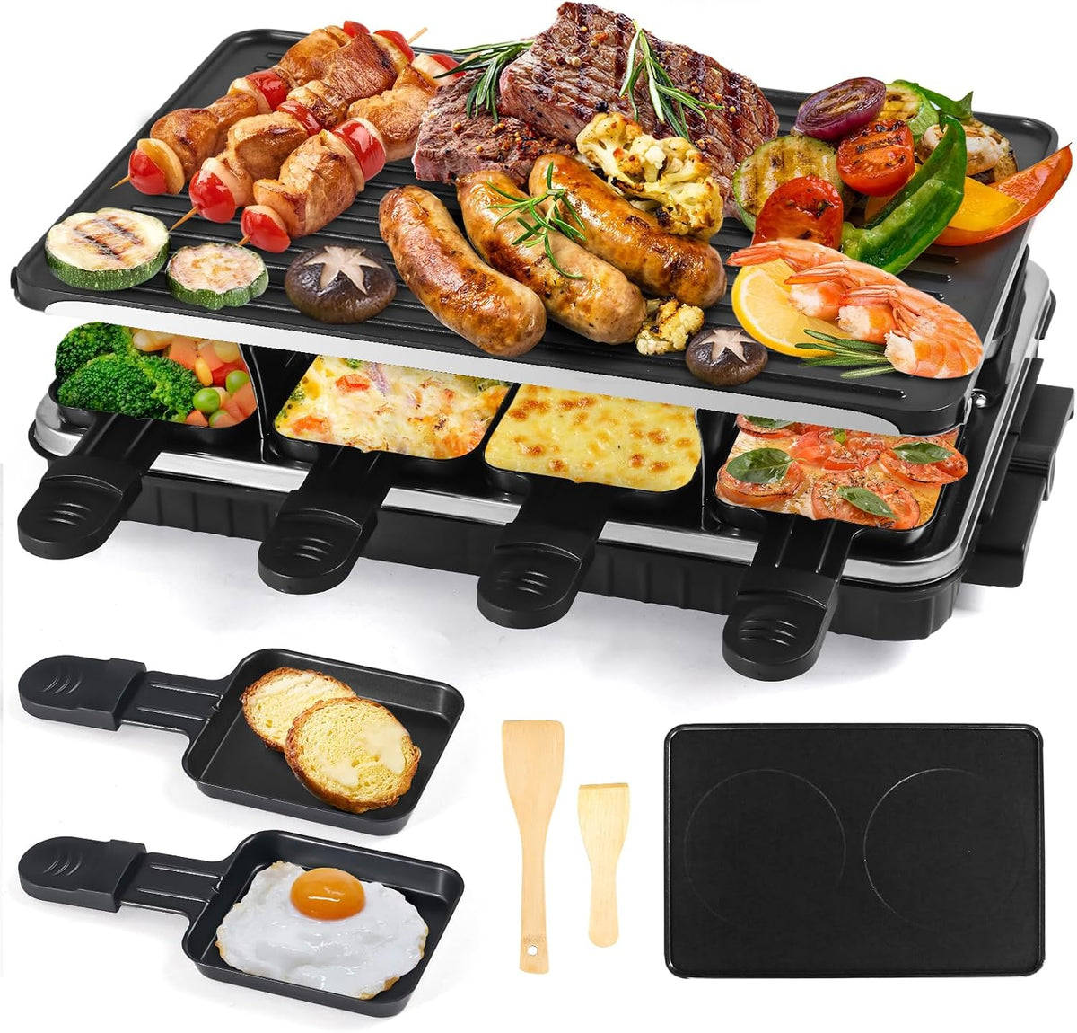 HengBO Grzechotniki, 2 W, Brązowy, funkcja grilla – 2 w 1, Barbecue, powłoka nienakładana, drewno – aparatura