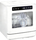 QIUNAOZI Zmywarka, 43 cm, 42 dB – Biały, wolnostojąca, 4 programów, Woda dwuodrzutowa 360 ° – Maksymalna temperatura 75°C, Myć 8 Boli i Płyty