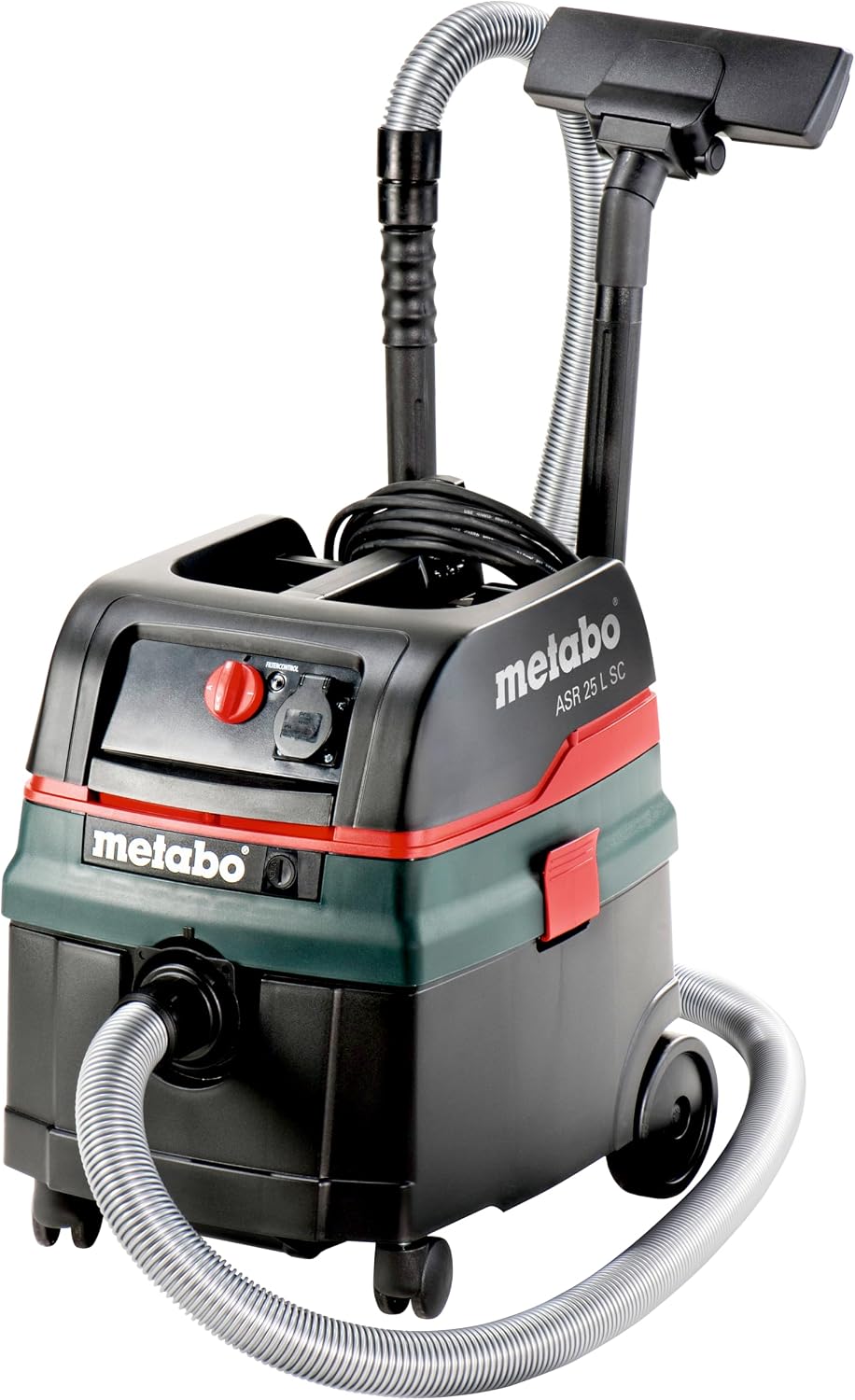 Odkurzacz metabo, 25.25 l – 1400 W, Czarny / Zielony, ASR 25.25 l, przemysłowy – czarny, L SC 6, 02024